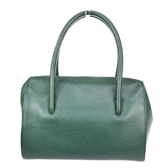 MUST DE CARTIER 2C Logo Hand Bag Leather Green Gold Made In Spain 35RH796 - Picture 2 of 15